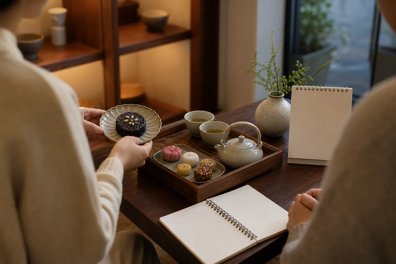 연남 믜요 예약 흑임자약과 tea dessert set