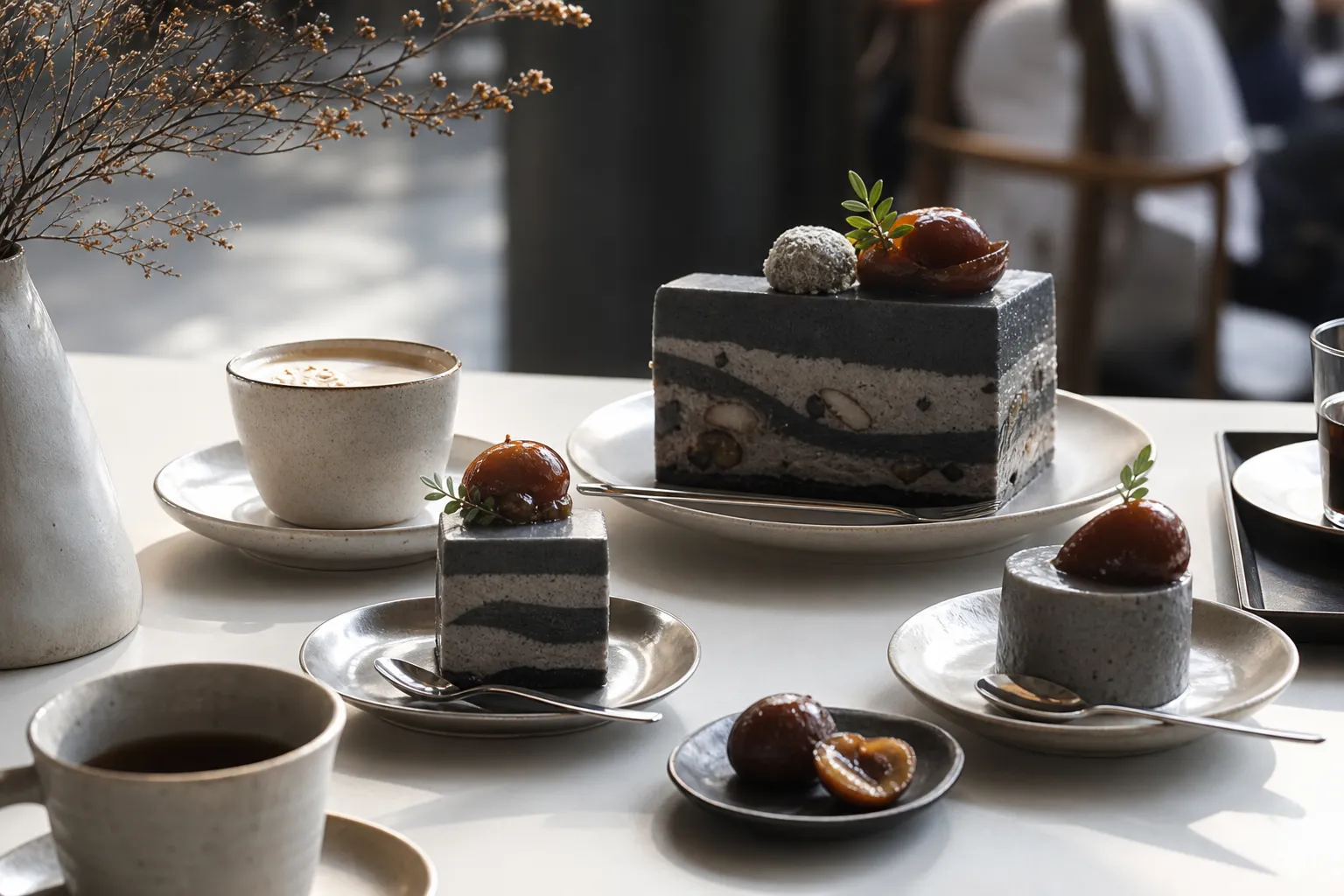 연남 짙은산 흑임자푸딩 terrine cake Seoul cafe