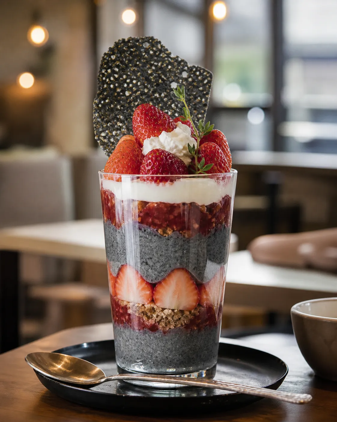 이치서울 흑임자딸기 파르페 Garosu-gil cafe dessert