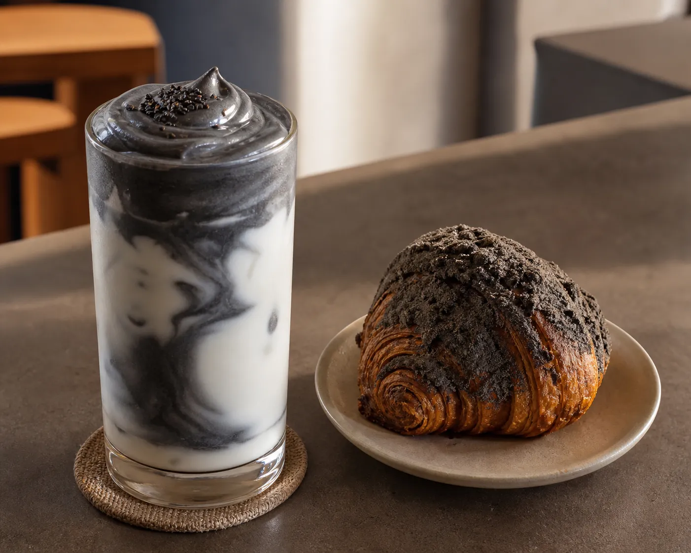 독산역 메종크로키 흑임자라떼 crookie menu guide