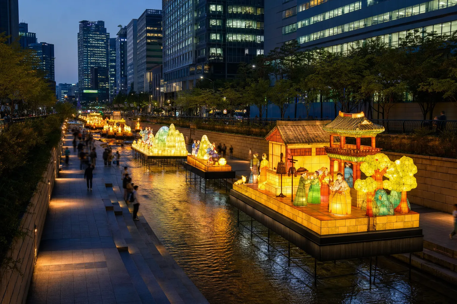 2025 Seoul Lantern Festival Cheonggyecheon sections and locations concept