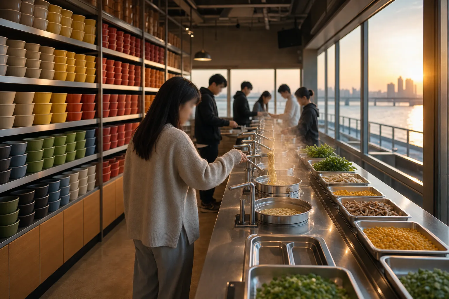 Hangang Bus CU Ramen Library instant cookers Seoul guide