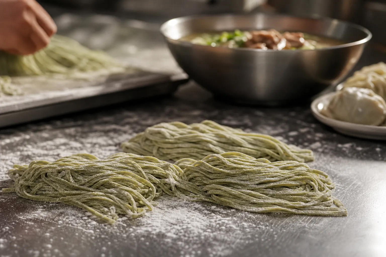 Eulji Kalguksu ssuk kalguksu hand-pulled mugwort noodles