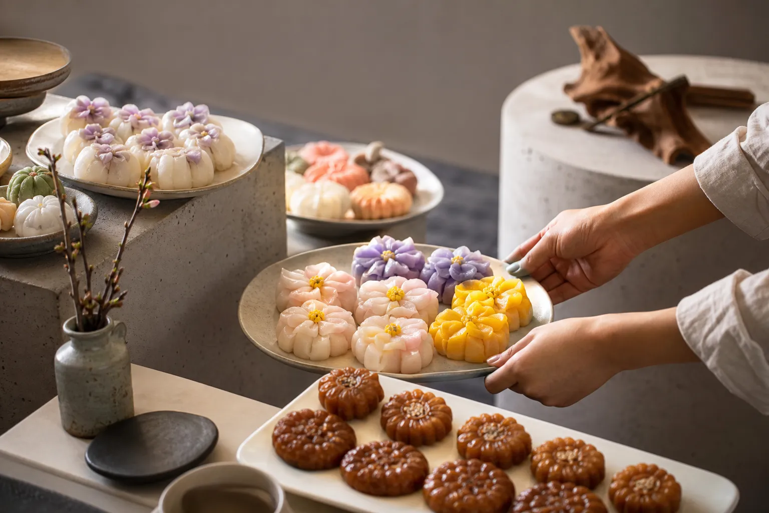 Kachi Seoul Seongsu Popup hwapyeon and yakgwa dessert concept