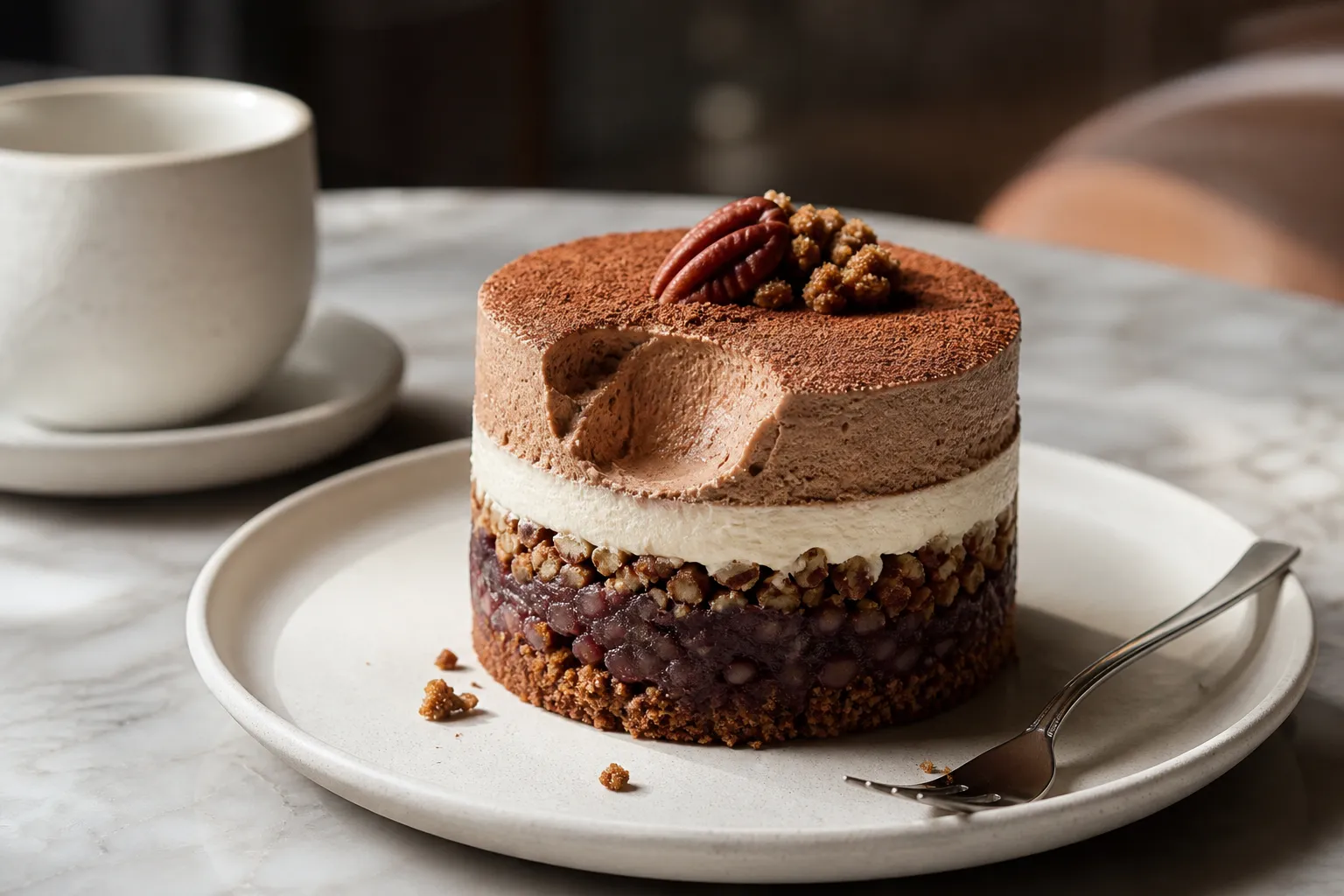 Musuhi Sindang Pat Pecan Mousse layered dessert in Seoul