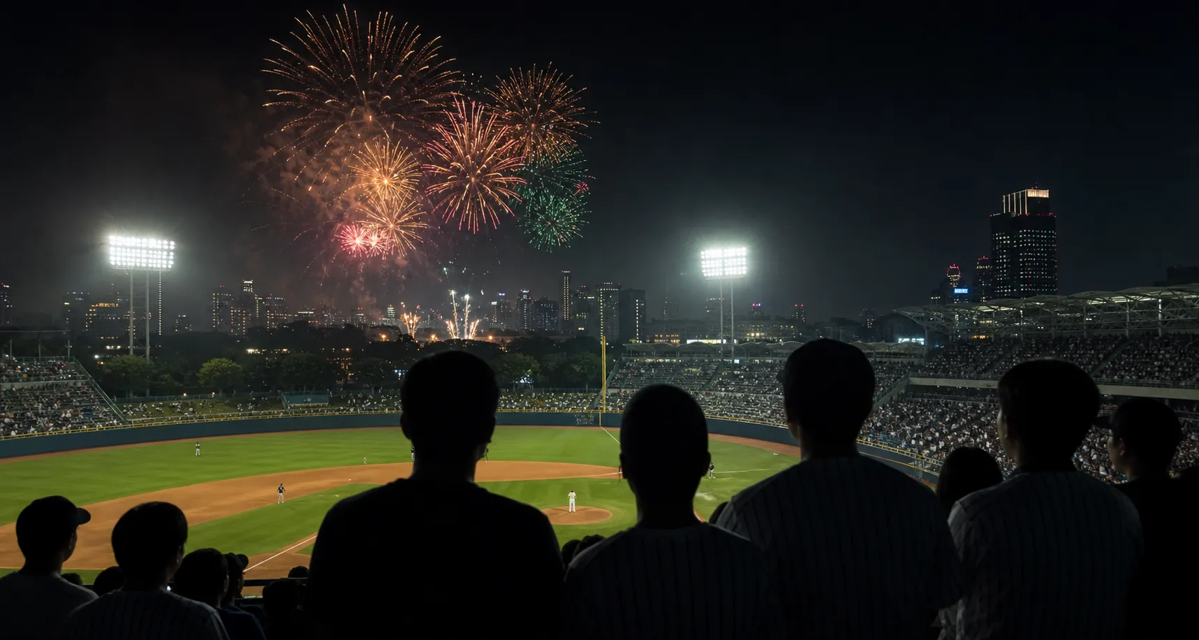 트와이스 진구구장 경기중단 Yakult-Hanshin fireworks delay stadium scene