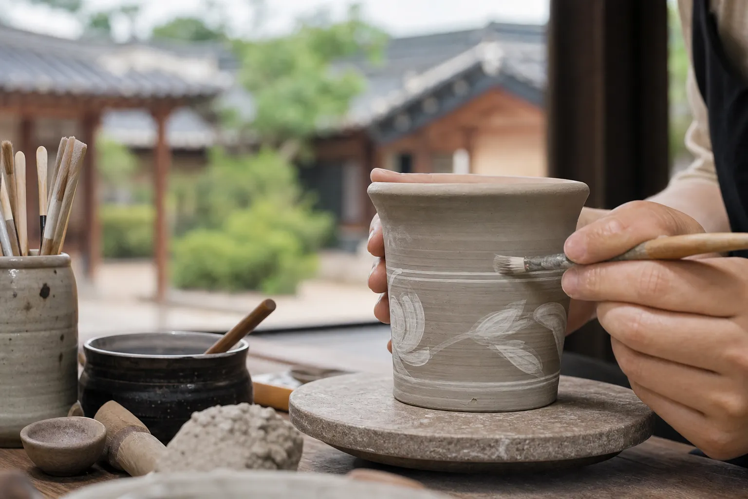 Deoksugung Seonwonjeon Buncheong pottery hands-on activity Seoul