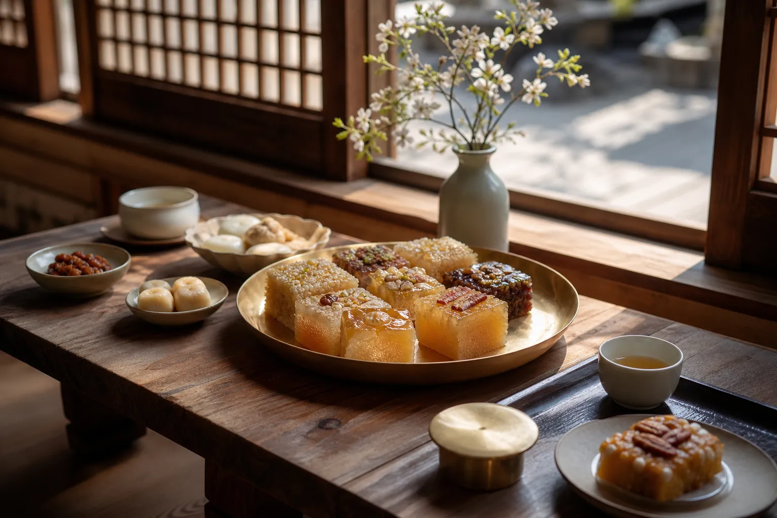 Silladang Ikseon Gaeseong Juak: A Warm Guide to the Traditional Dessert Cafe in Ikseon-dong 2 Silladang Ikseon Gaeseong Juak tea set in Seoul hanok cafe
