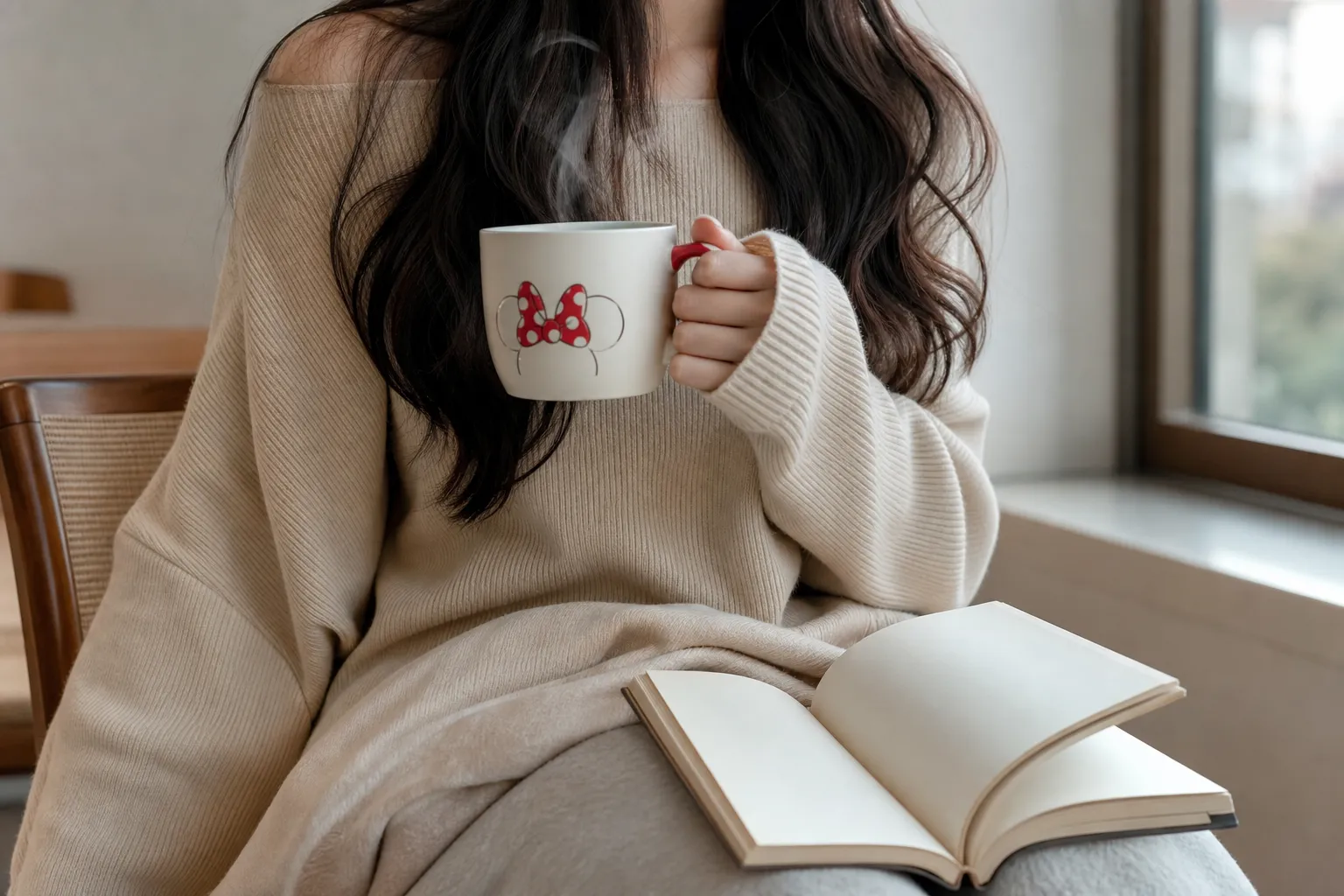 Lisa’s Daiso Minnie Mouse Mug tea time reading Pachinko concept