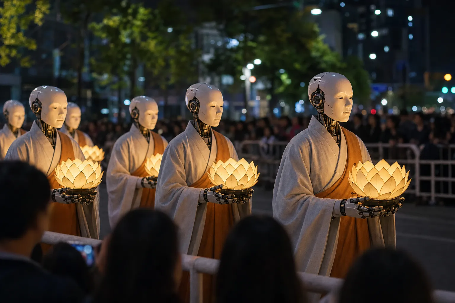 Yeondeunghoe robot monks Seoul parade route viewing point concept