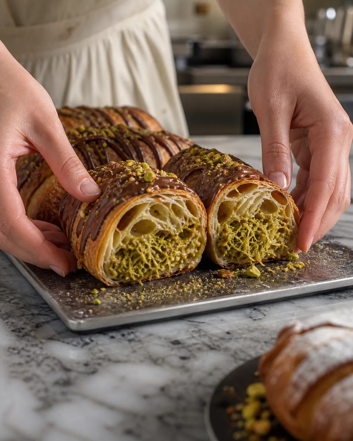 TENNE Seongsu Dubai Chocolate Baguette: What Makes This Dessert Stand Out 2 텐네 성수 두바이초콜릿 pistachio kataifi baguette