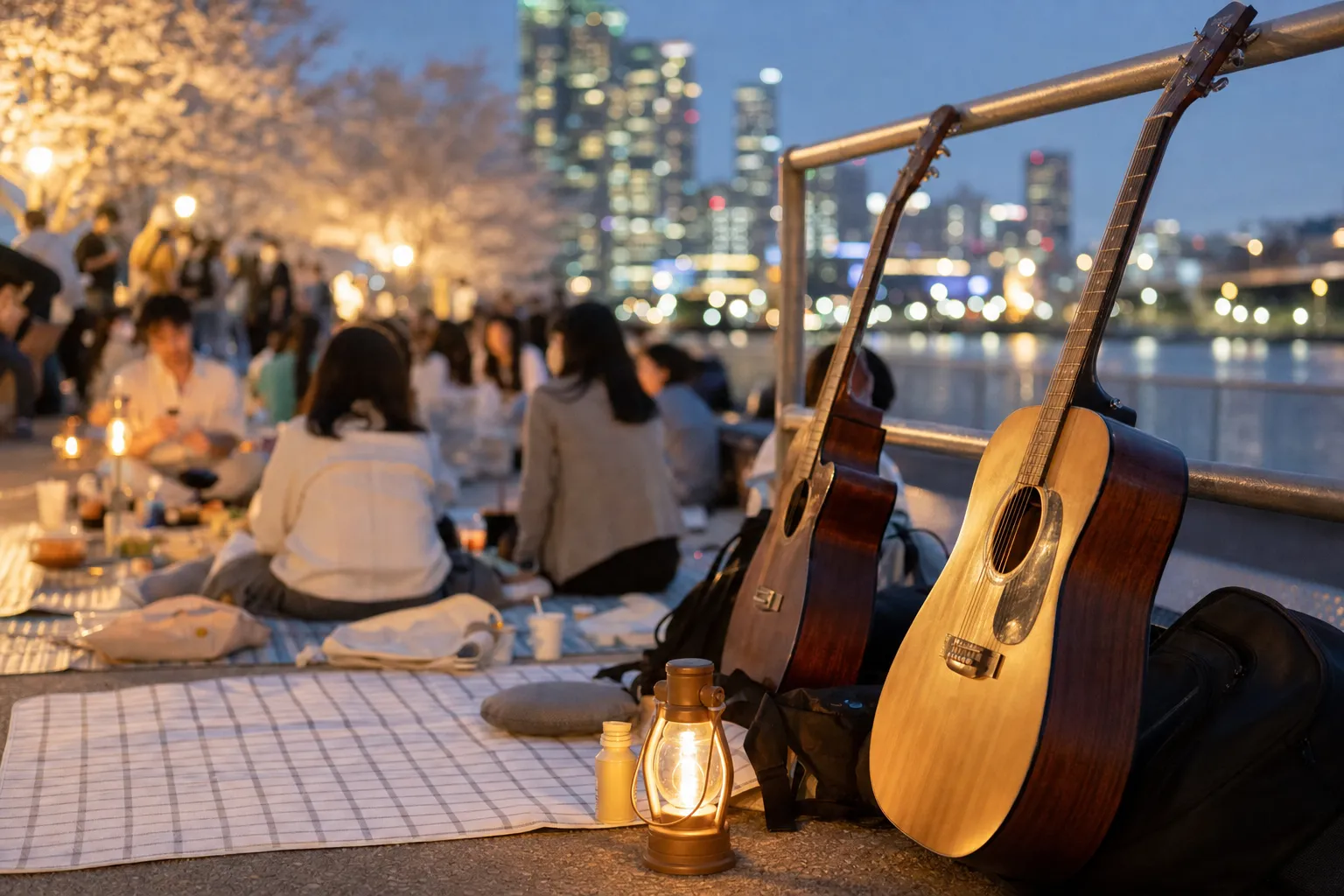 Jamsugyo Guitar Flash Mob Guide: Romantic Hangang Program at the Car-Free Jamsugyo Festival 2 잠수교 기타 플래시몹 Seoul Hangang picnic music scene