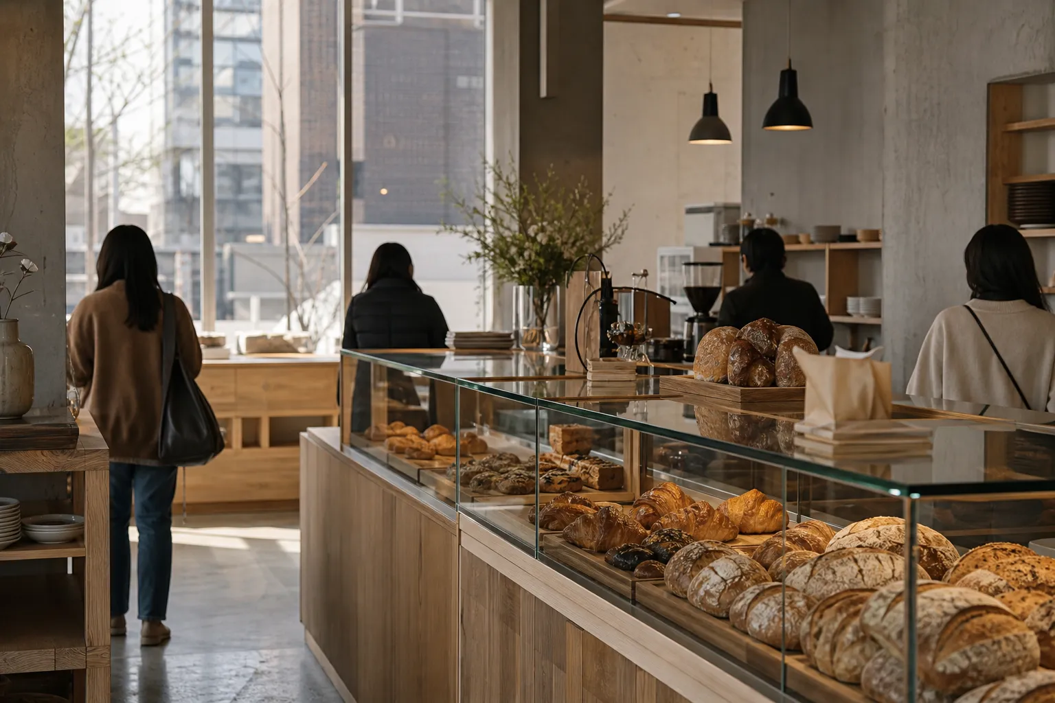 우스블랑 성수 브런치 bakery cafe setting