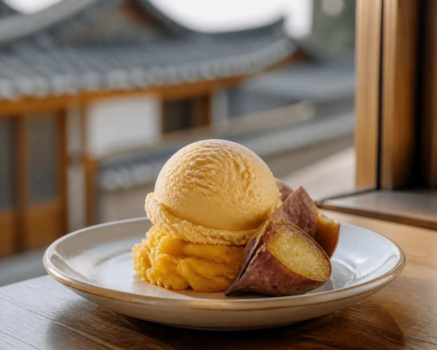 Bukchon Eoe Seoul sweet potato ice cream dessert