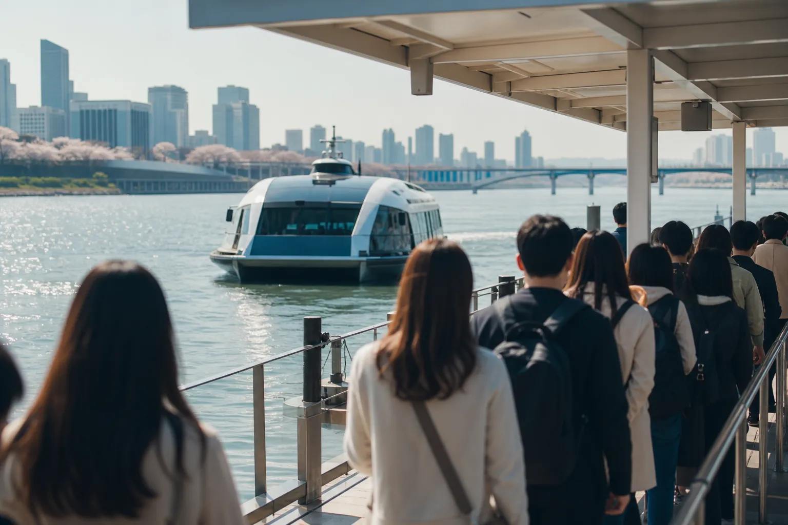 Han River Bus Cumulative Ridership Passes 300,727 After Full-Route Restart 2 Han River Bus cumulative passengers holiday demand Seoul pier concept