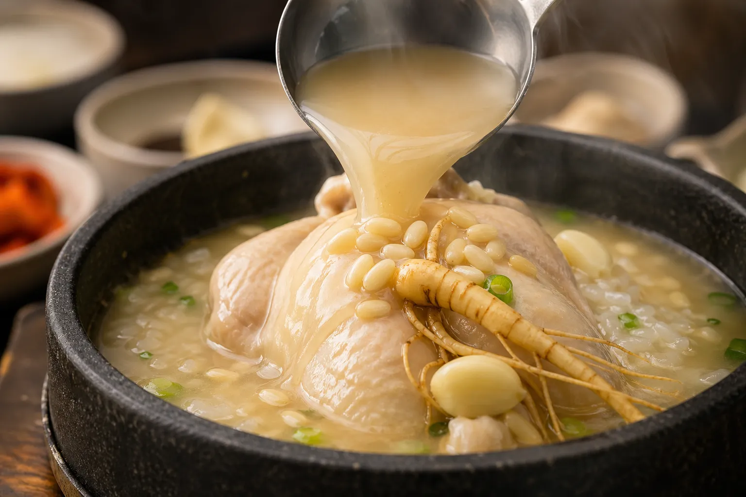 Seocho jat samgyetang rich pine nut broth story