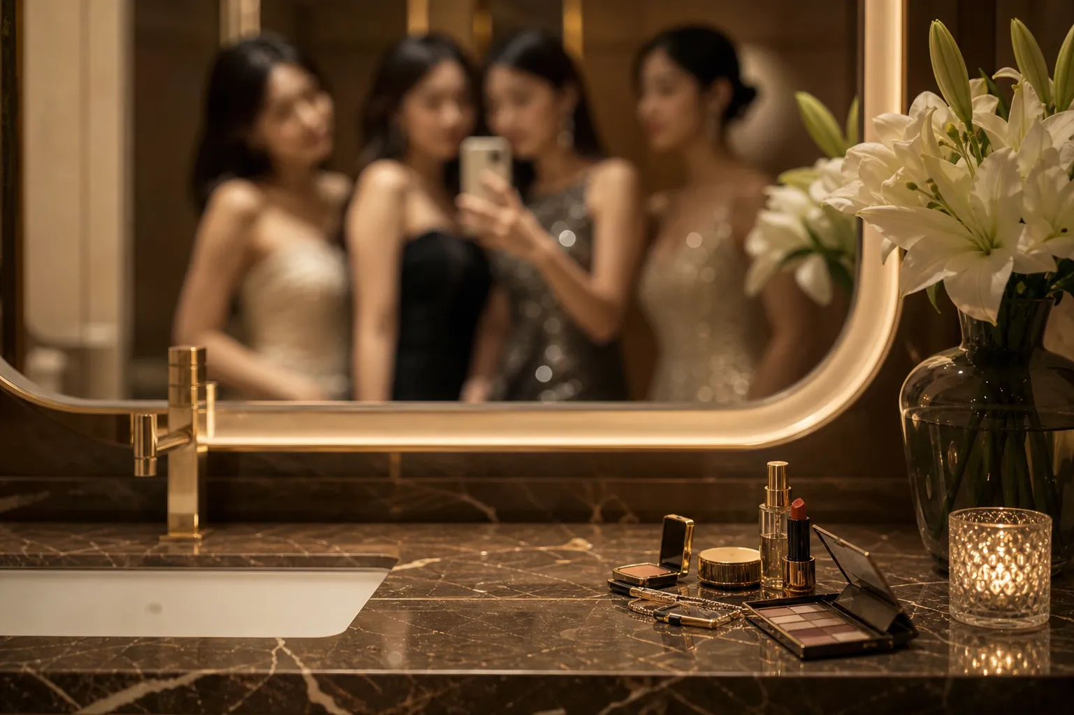 BLACKPINK 2026 Met Gala bathroom mirror selfie trend concept