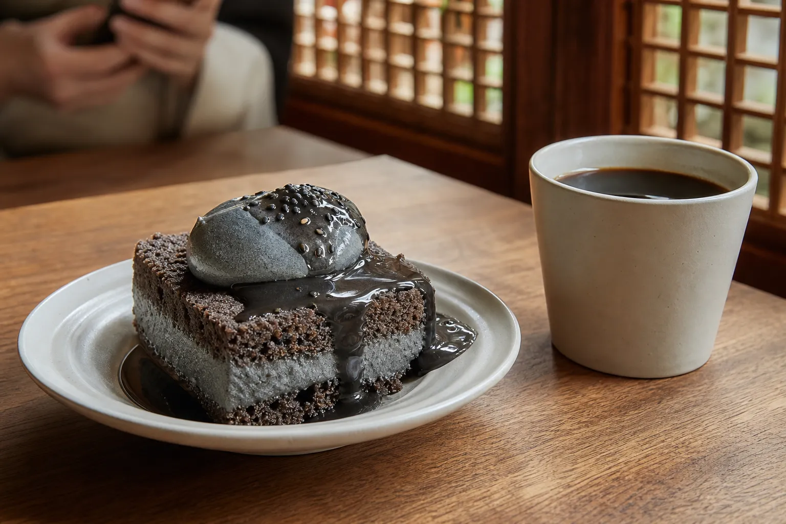 Naeja Sanghoe Black Sesame Castella Seochon Seoul cafe guide