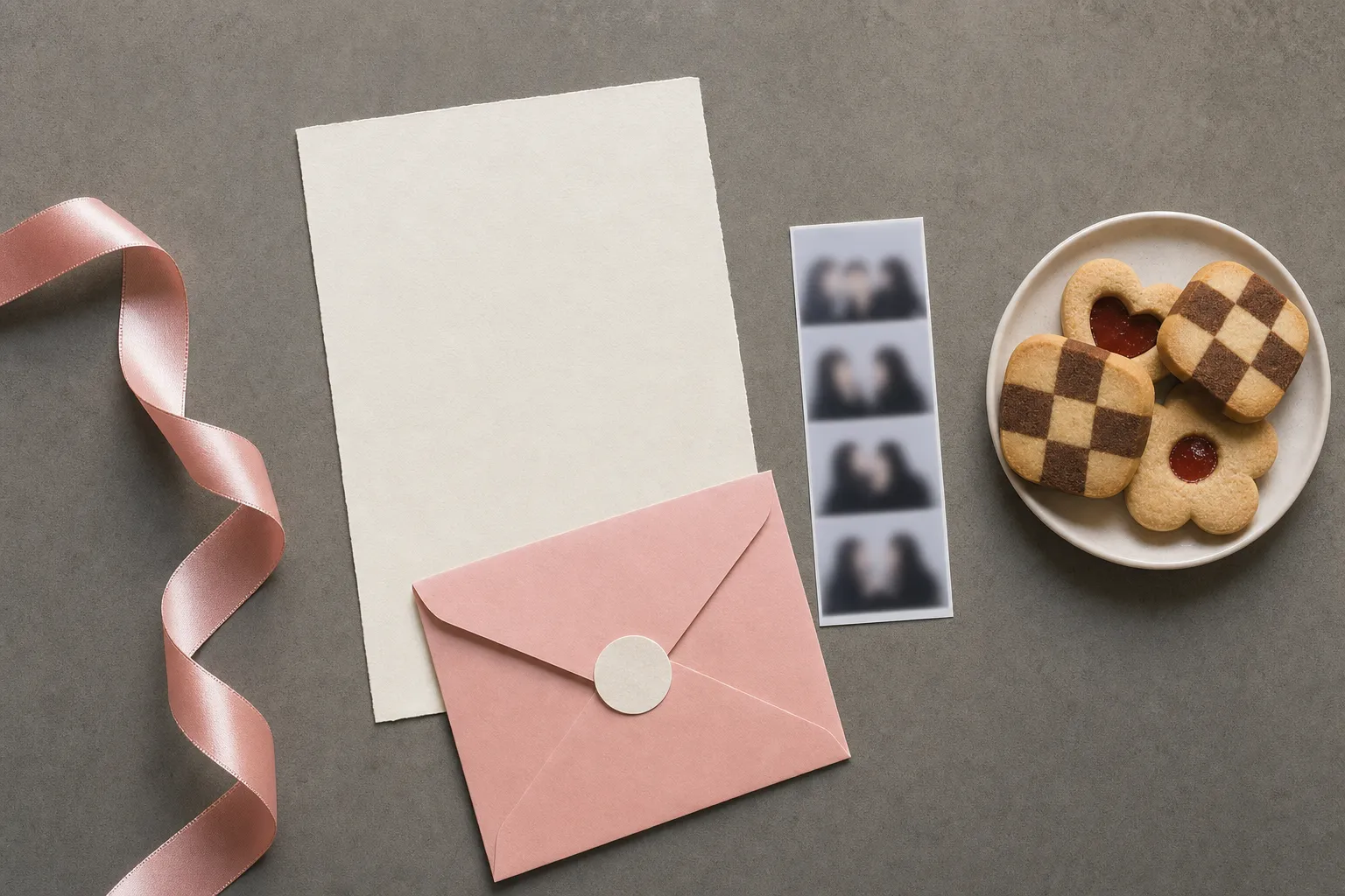 Minji handwritten letter homemade cookies four-cut photos birthday cafe