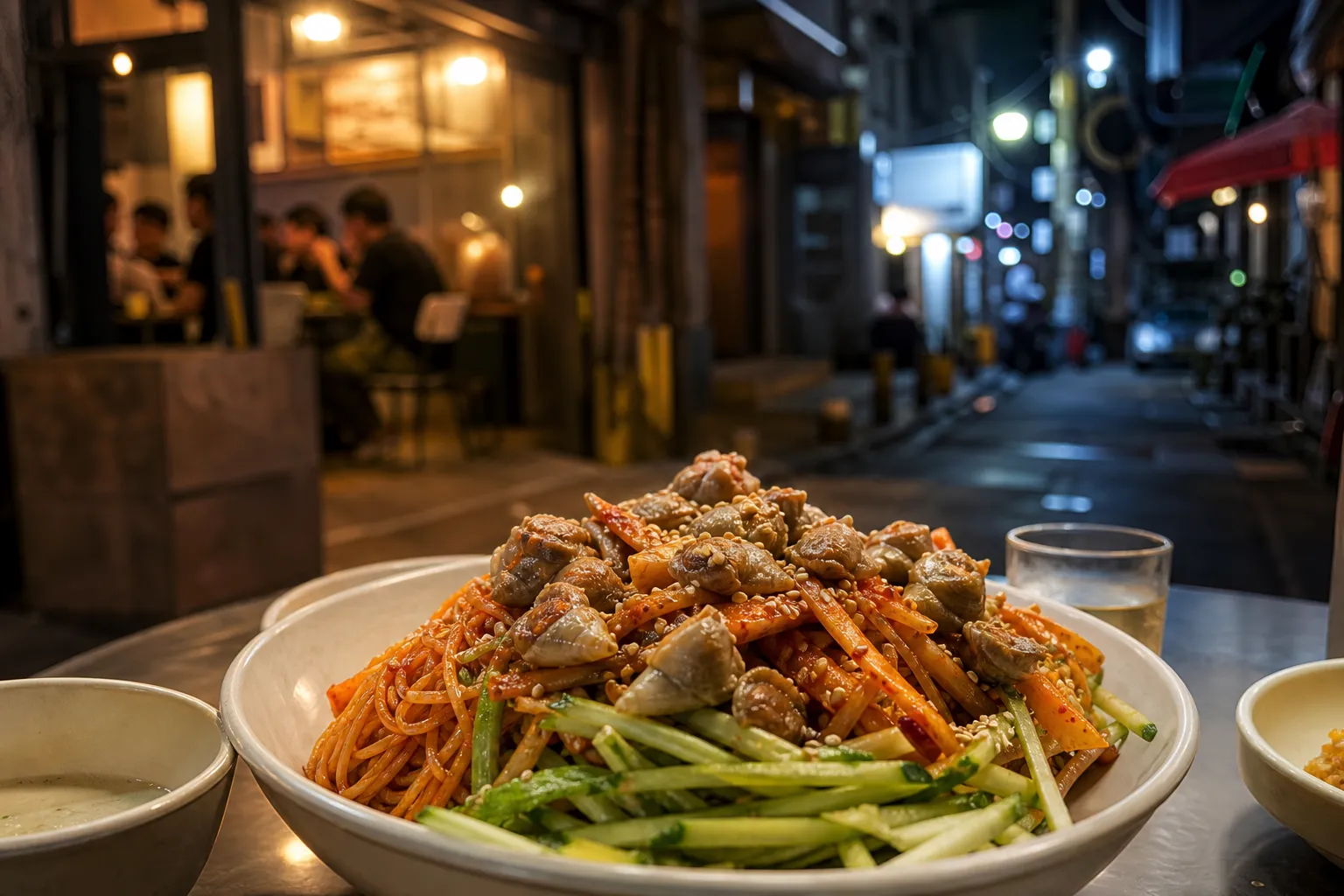 Euljiro Dongpyo Golbaengi whelk noodles neighborhood setting
