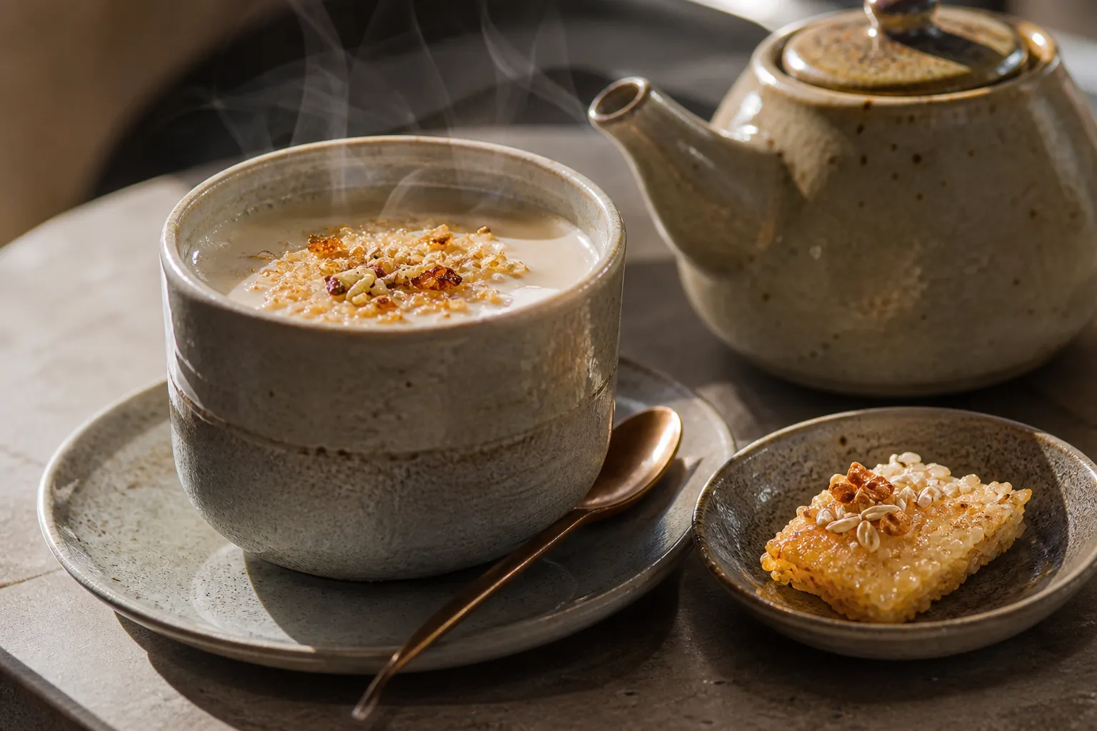 Sindang Mosphere tea ceramics and nurungji dessert Seoul
