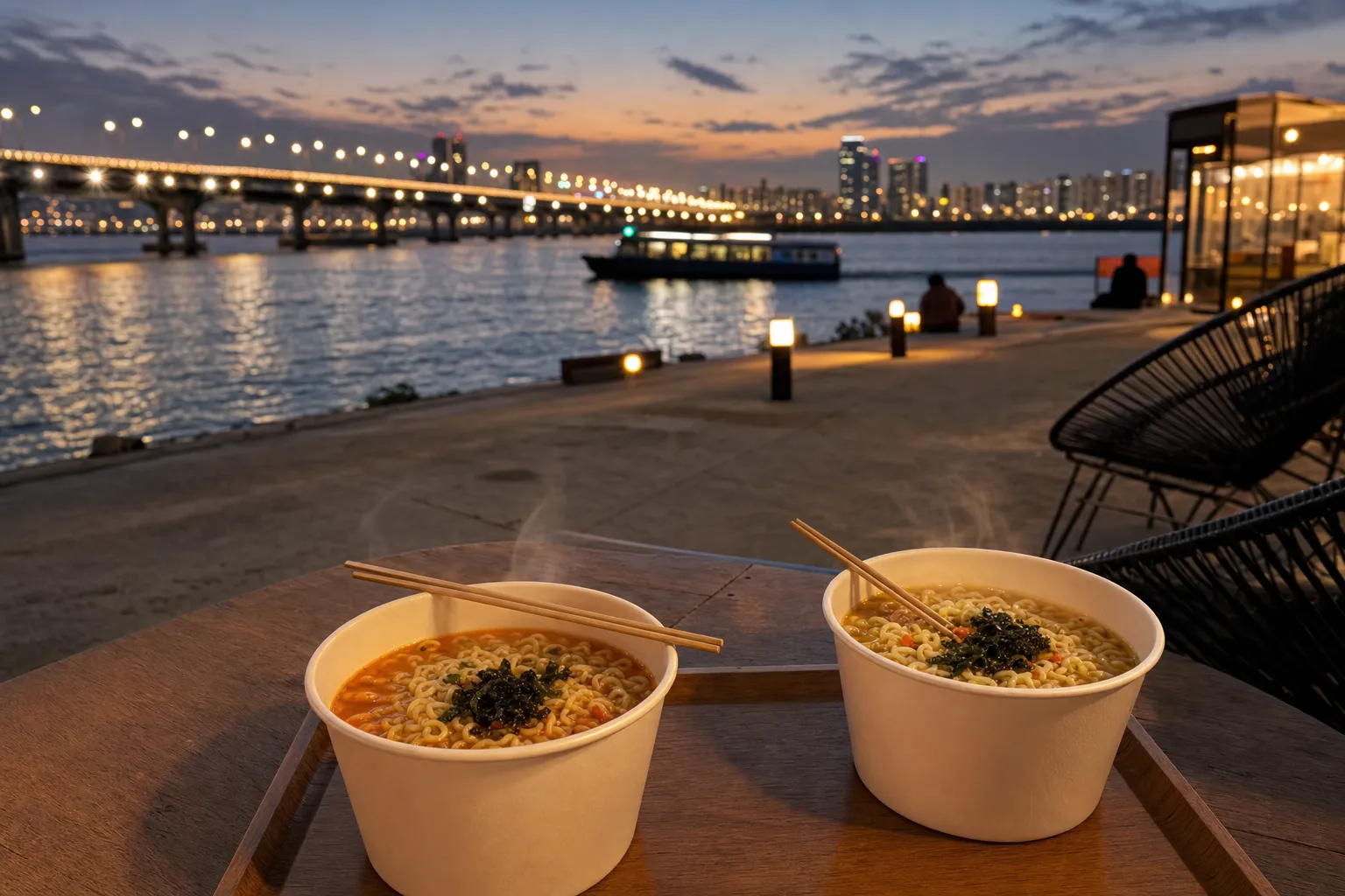 한강버스 CU 라면 라이브러리 Seoul photo zone concept