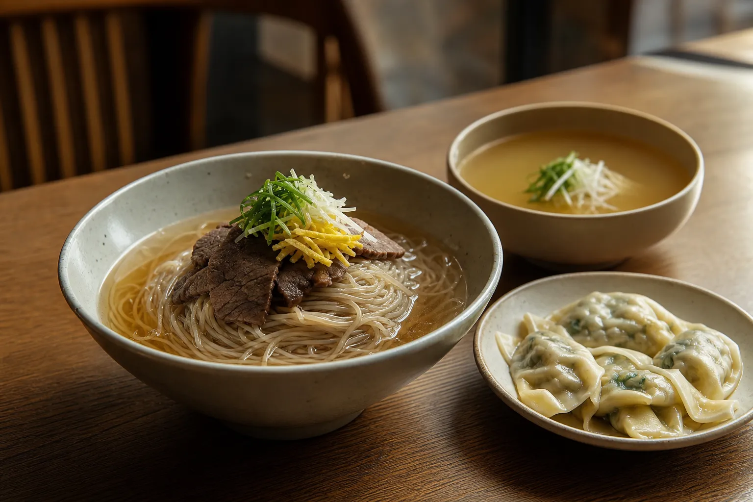 Seogyo Nanmyeonbang Hanwoo broth Gu-eom chicken stock ravioli