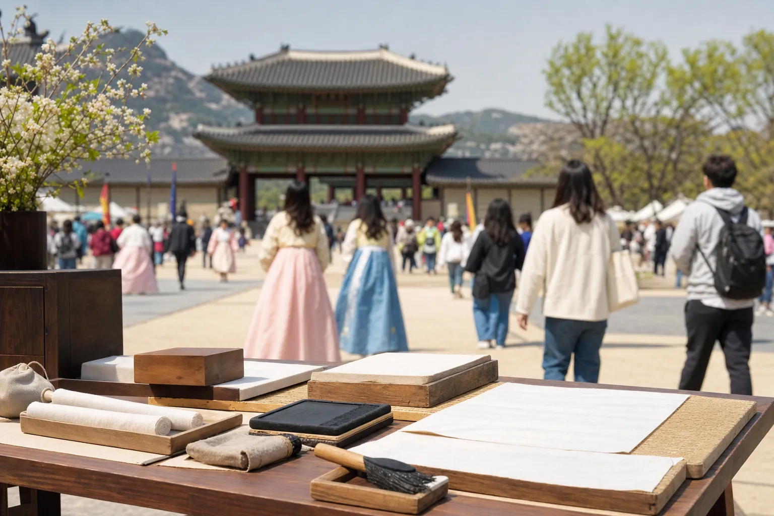 Gyeongbokgung Hunminjeongeum Rubbing Experience Heungnyemun Square Seoul culture concept