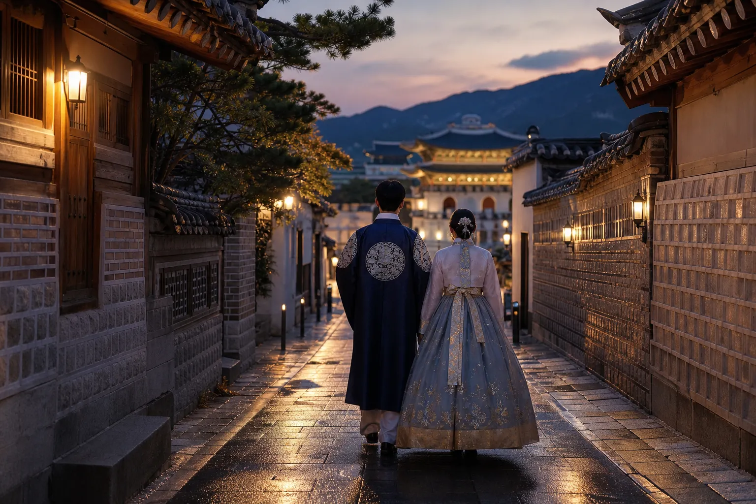 Seochon Hanbok Walk to Gyeongbokgung Palace Night Viewing 2026