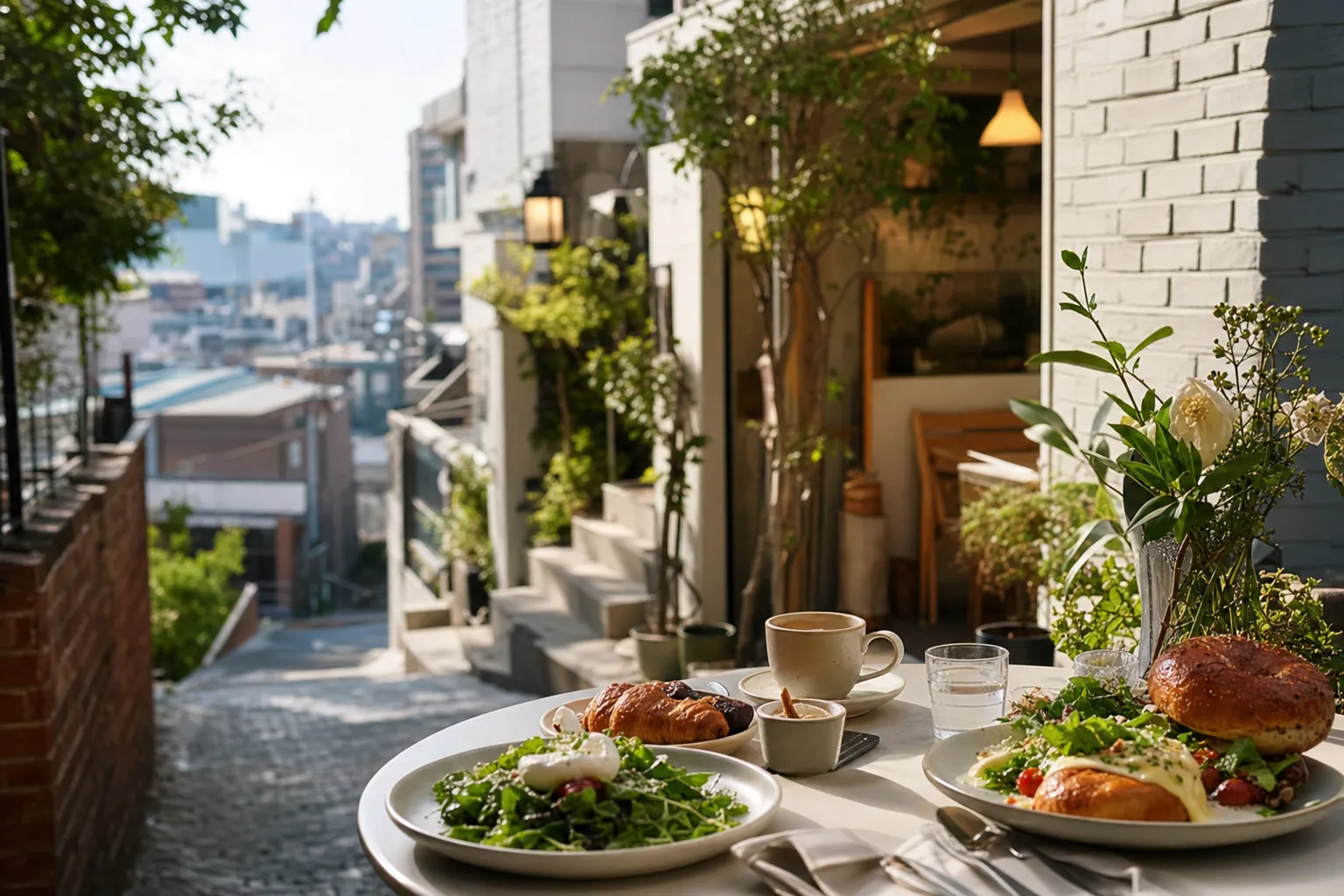 Gyeongnidan-gil hidden brunch spots Itaewon quieter eats Seoul guide