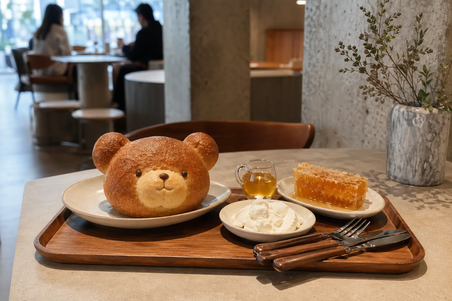 Dalimak Bear Kaymak Bread signature set in Seoul Seongsu