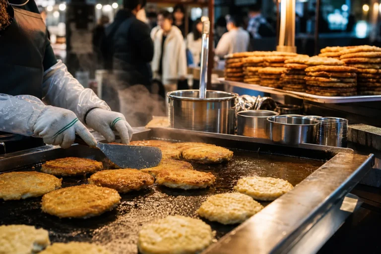 Seoul Traditional Market Food Gwangjang Market bindaetteok alley