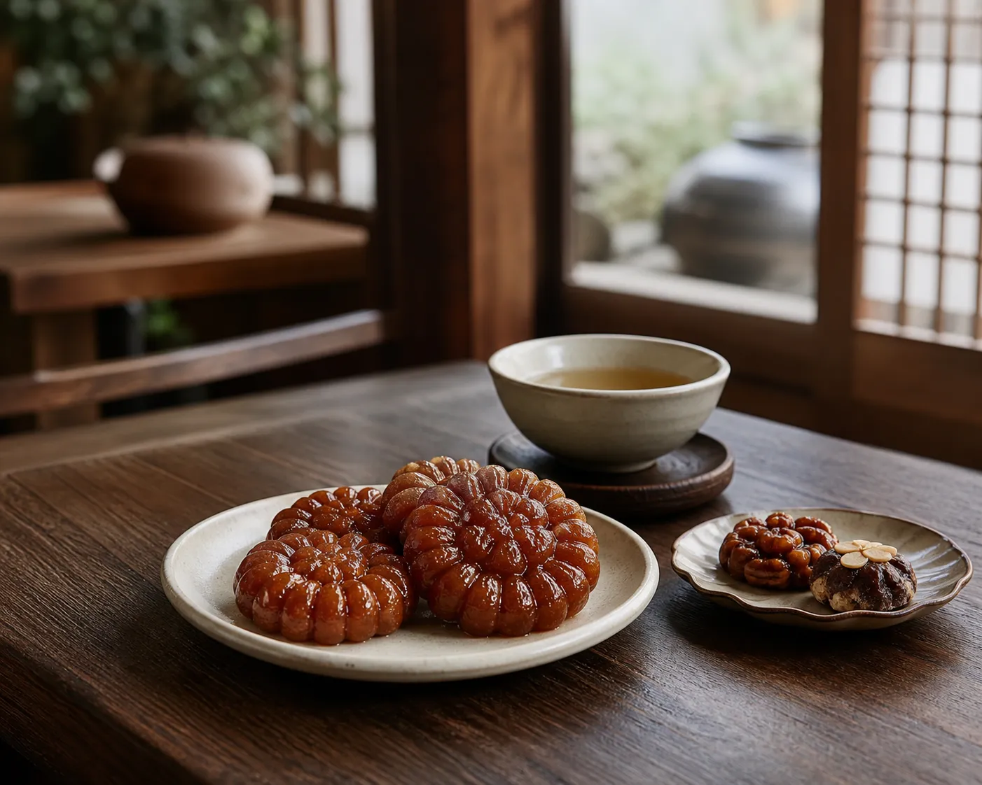 Cheongsudang Yakgwa Set in Ikseon-dong hanok bakery cafe