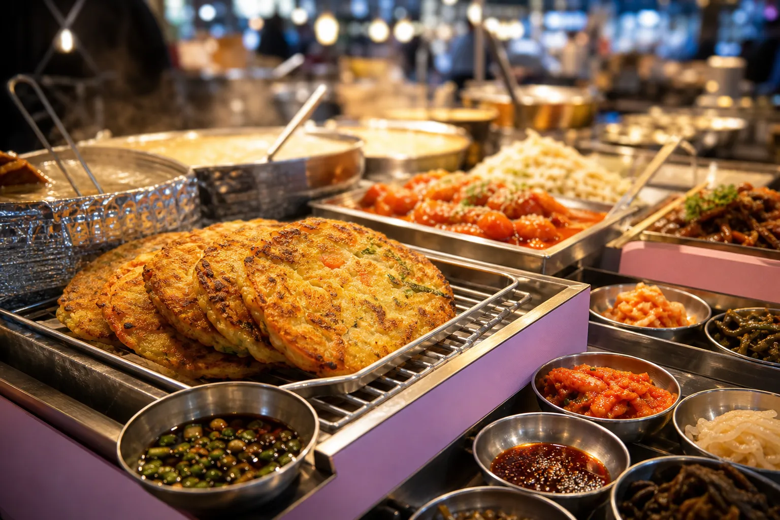 Parkgane Bindaetteok Hirono Set Gwangjang Market Pop Mart collaboration Seoul food trend