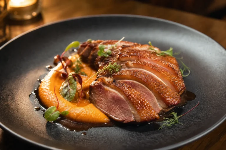 Maison Brique Duck Breast roasted duck breast and carrot purée Yeonnam Seoul bistro concept