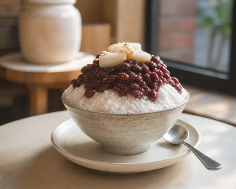 Mangwon-dong snowflake patbingsu red bean shaved ice