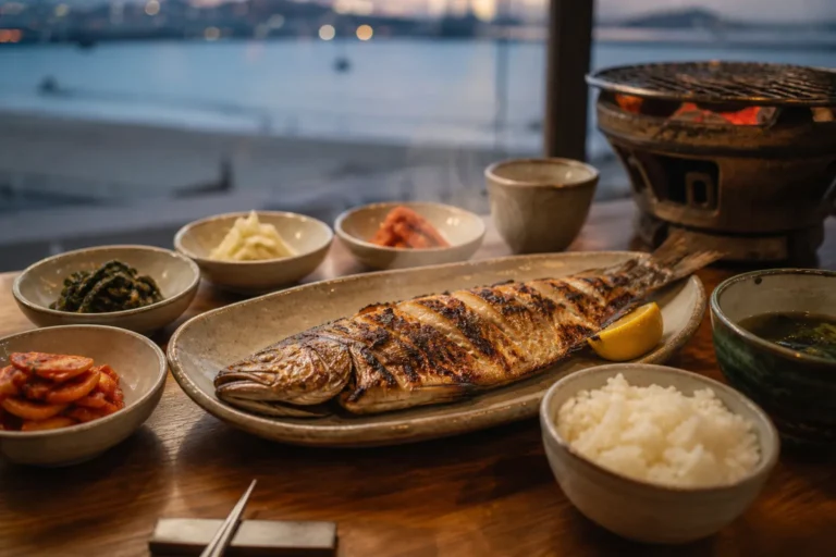 Gwanganri Honne Grilled Fish charcoal-grilled set meal near the beach