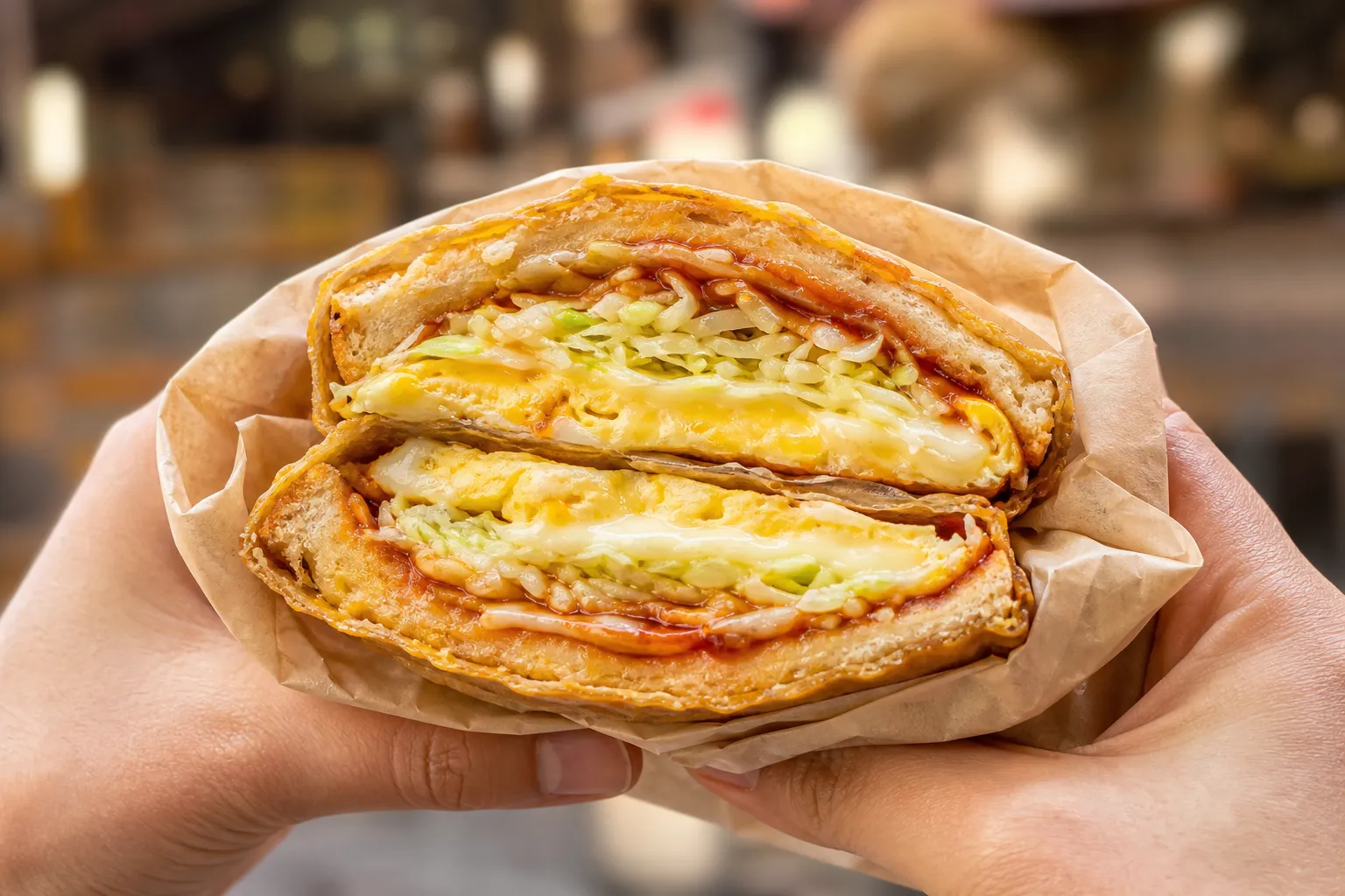 Bupyeong Market eomuk toast fish cake sandwich at Bokdaenginae Eomuk