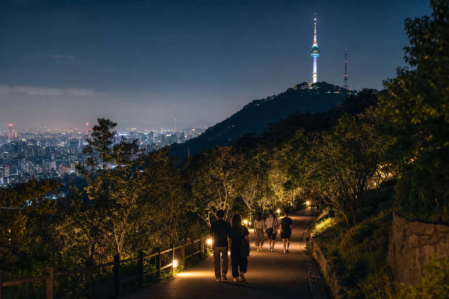 Namsan 6km Night Walk Guide N Seoul Tower Seoul route concept