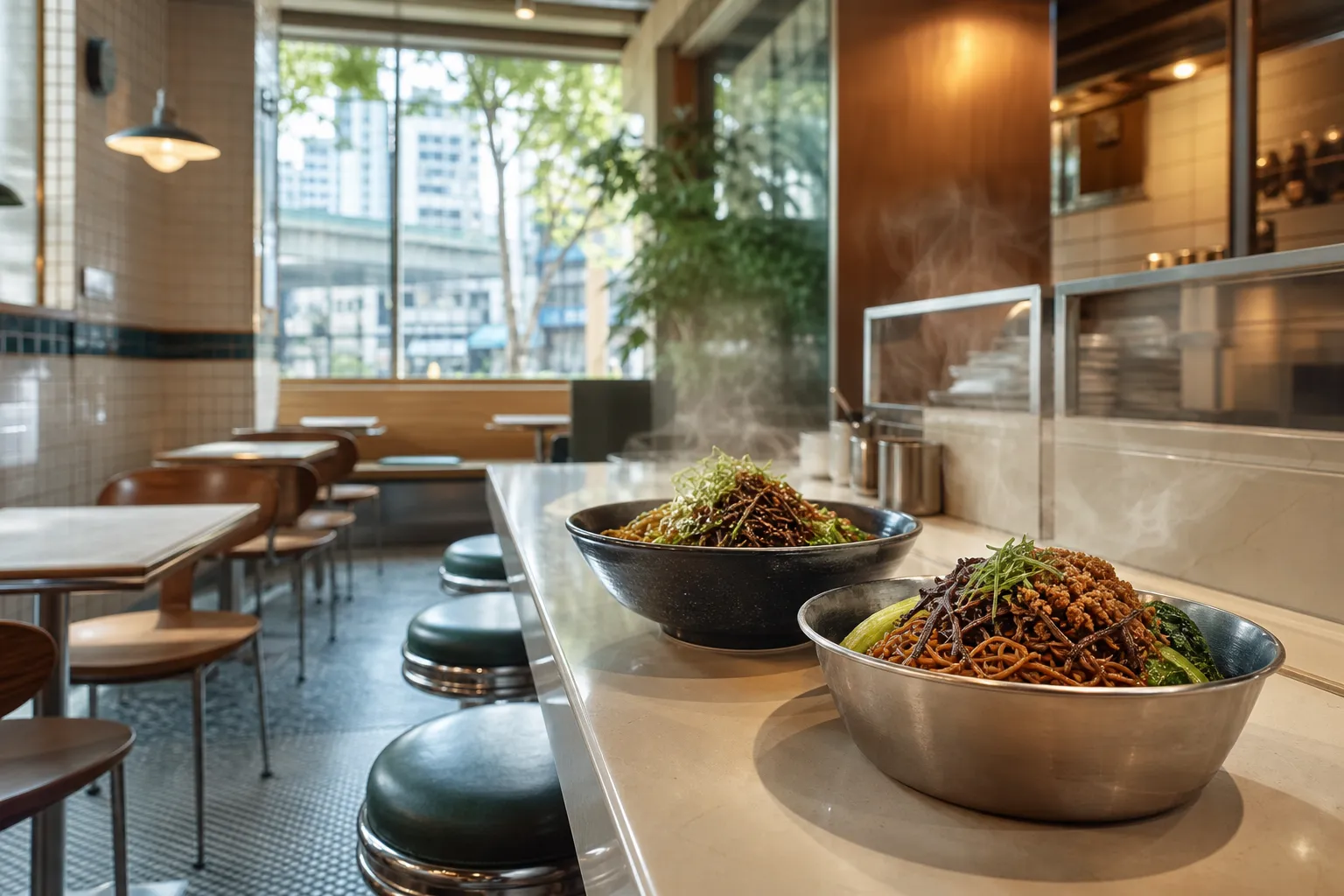 Gosari Express second branch vegan cha chaan teng morning noodles Seoul
