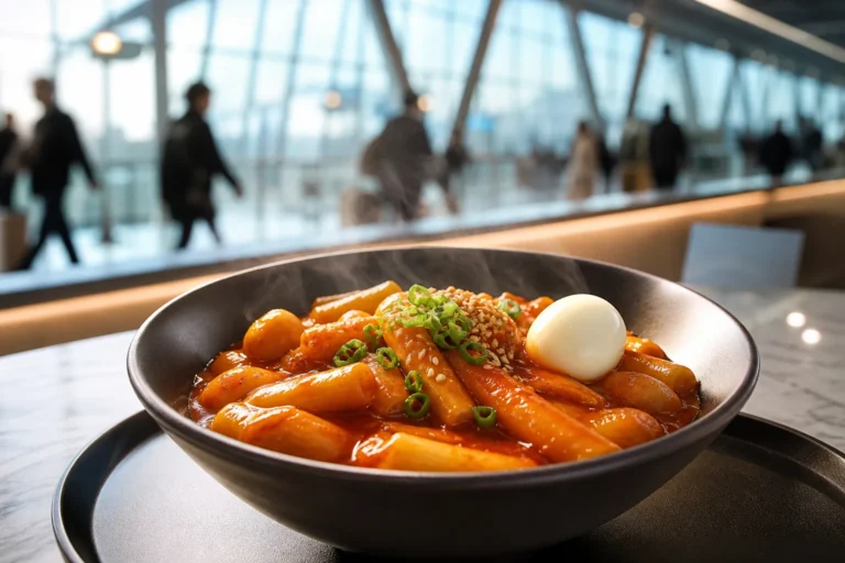 Halal tteokbokki Korean street food airport trend