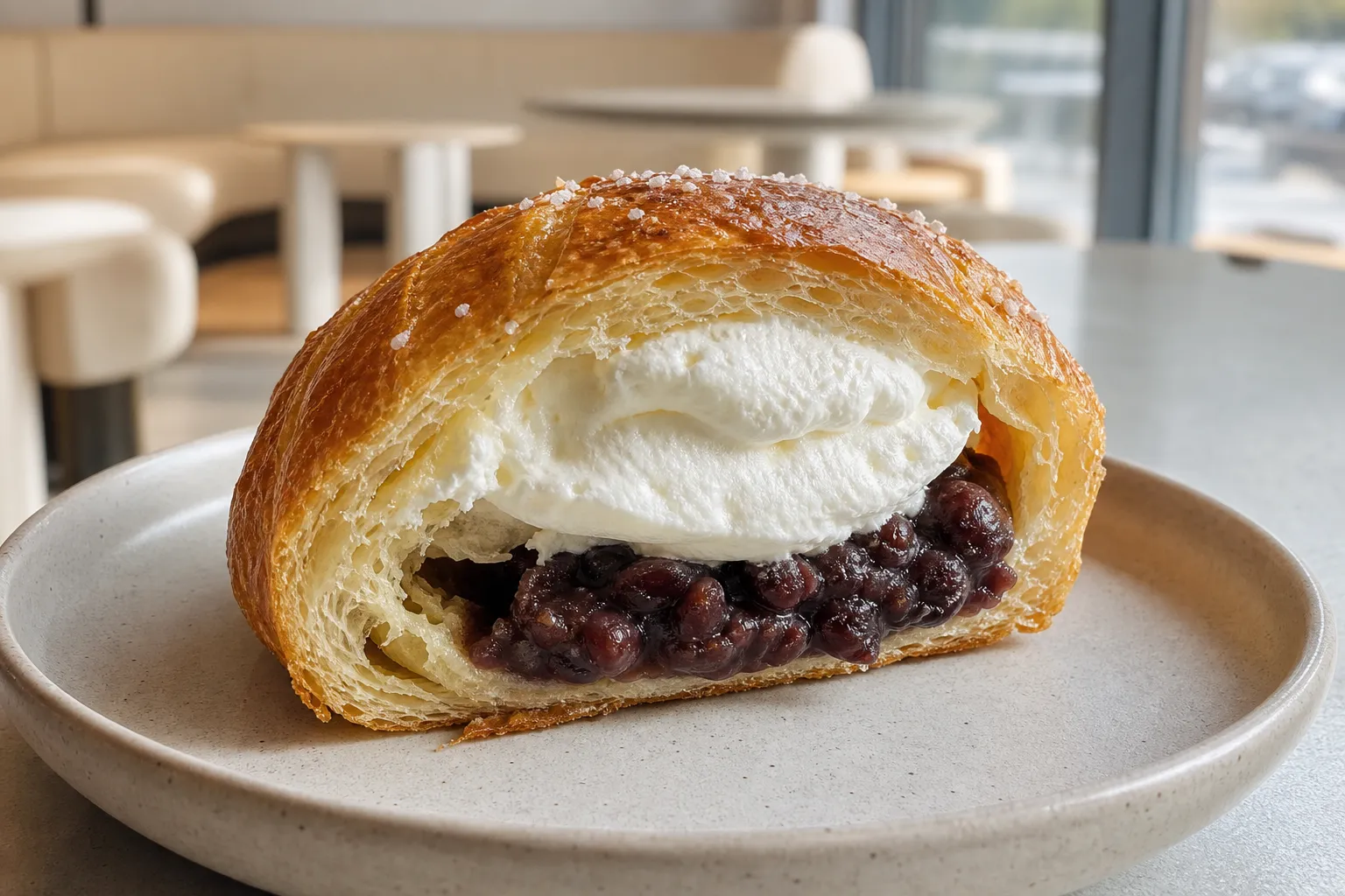 Red Bean Cream Salt Bread Korean bakery trend