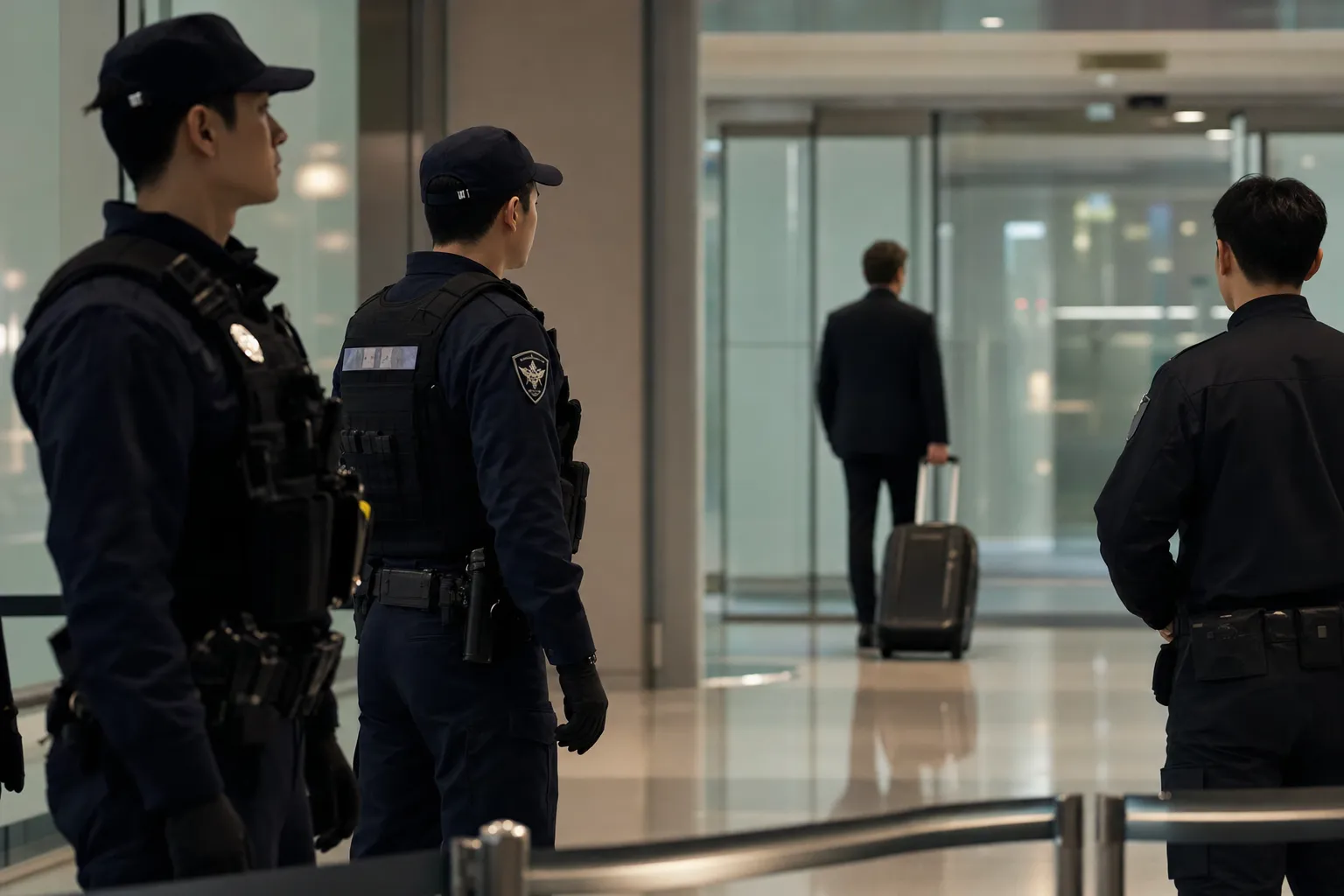 Hong Myung-bo Airport Police Deployment Tightened After Online Threat Reports airport security concept