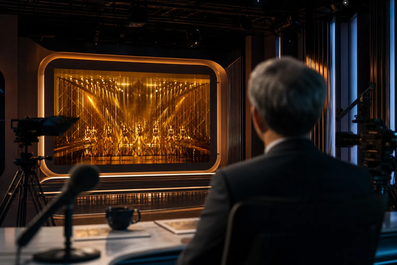 Jensen Huang praises Golden and Hwasa in You Quiz Preview stage concept