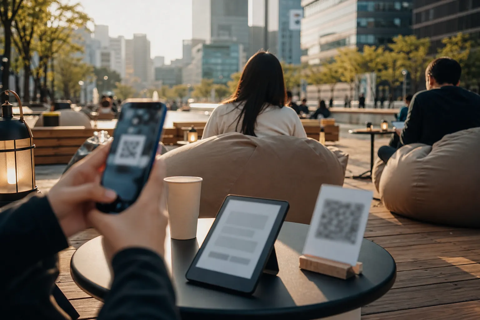 CremaClub QR E-Books at Seoul Outdoor Library guide in Seoul