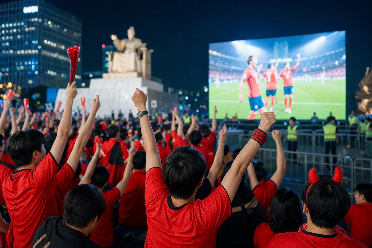 Gwanghwamun Cheering for Czech Republic Match Draws Up to 18,000 After Korea’s 2-1 Win 2 광화문 체코전 응원 Seoul crowd concept