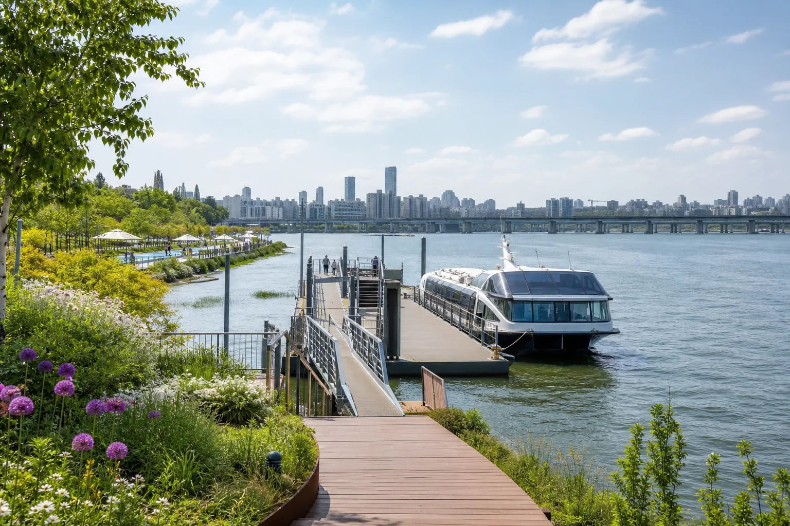 Seoul Forest Dock Guide: Han River Bus Stops, Route, and Garden Show Access 2 Seoul Forest Dock Han River Bus stop Seoul Forest garden show access concept