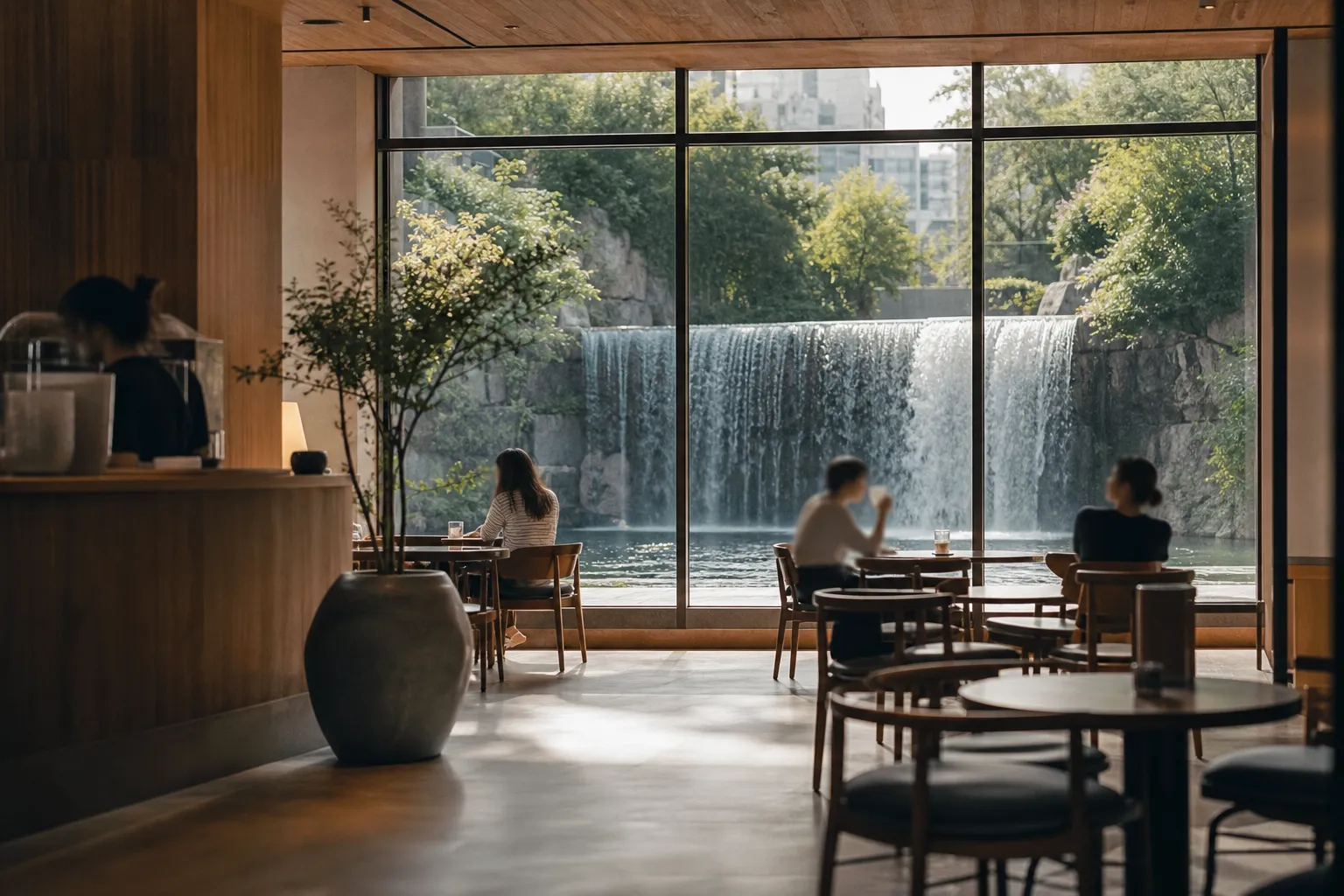 Cafe Pokpo Seoul: The Seodaemun Waterfall-View Cafe Drawing Global Visitors 2 Cafe Pokpo Seoul Hongjecheon Seodaemun waterfall view