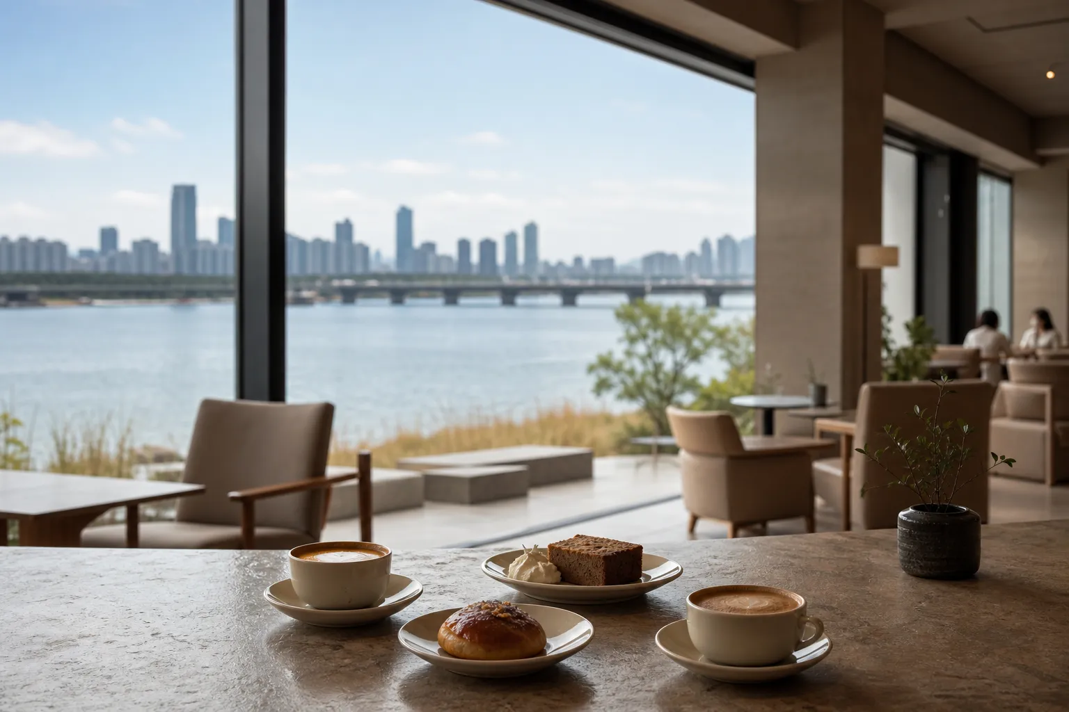 Mangwon Han River Cafes: What to Know About Newcase at Mangwon Pier 2 Mangwon Han River Cafes Newcase at Mangwon Hangang Bus Pier view