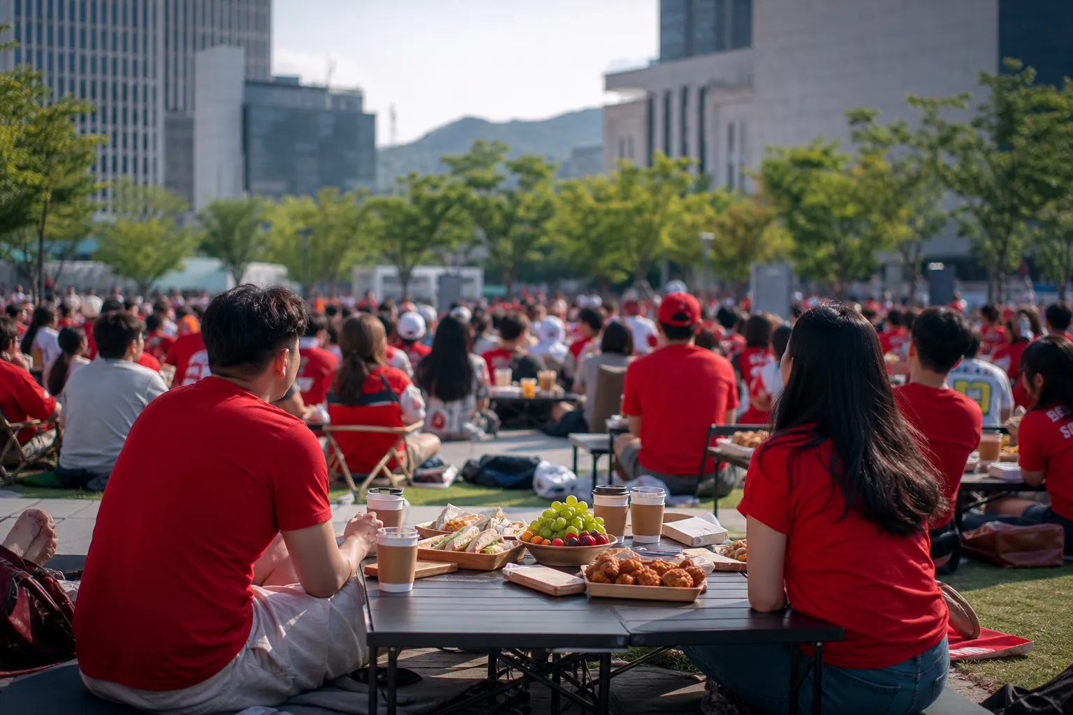 World Cup Morning Cheering: How Korea’s 10 A.M. Matches Are Turning Into Brunch World Cup Gatherings 2 월드컵 아침 응원 Seoul 10 A.M. World Cup crowd concept